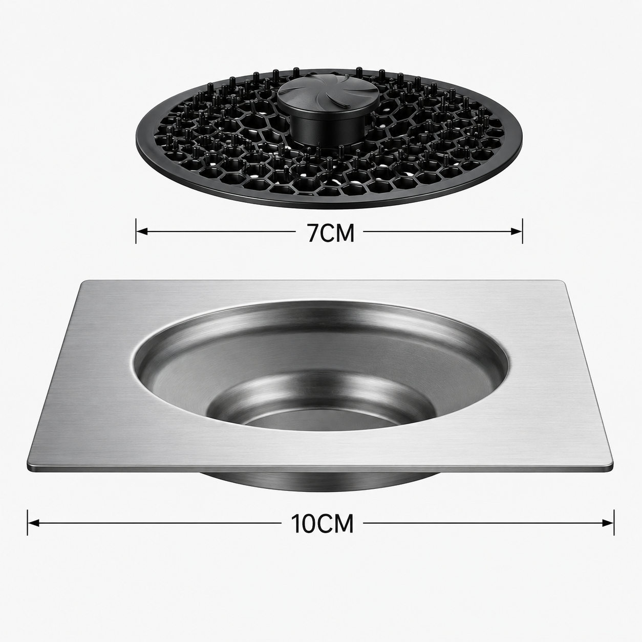 Removable Hair Filter Floor Drain with Fast-Drain Stainless Steel Base
