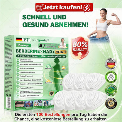 𝗢ffizieller Shop | 🇩🇪𝖲𝗎𝗋𝗀𝗈ᴎ𝗂𝗑® 𝗠𝗼𝗿𝗶𝗻𝗴a · 𝗕erberin ＆ NAD＋10-IN-1 𝗙ortschrittliches 𝗡ano-Mikronadel-𝑷𝒇𝒍𝒂𝒔𝒕𝒆𝒓 (1x täglich, sichtbare Veränderungen in 7 Tagen) 🥗 Für Adipositas, Herz-Kreislauf-Gesundheit, Diabetes, Schlafapnoe, Gelenkprobleme u.v.m