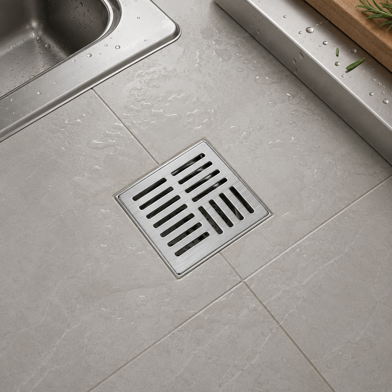 Premium Stainless Steel Kitchen Floor Drain with Anti-Odor Core & Removable Strainer