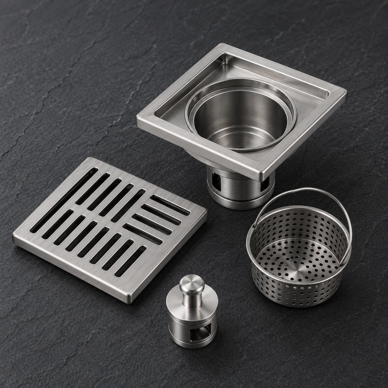 Premium Stainless Steel Kitchen Floor Drain with Anti-Odor Core & Removable Strainer