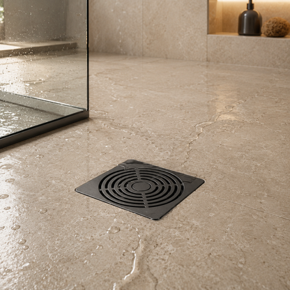 Premium Matte Black Linear Floor Drain – High-Speed Drainage System with Anti-Odor Core & Removable Strainer