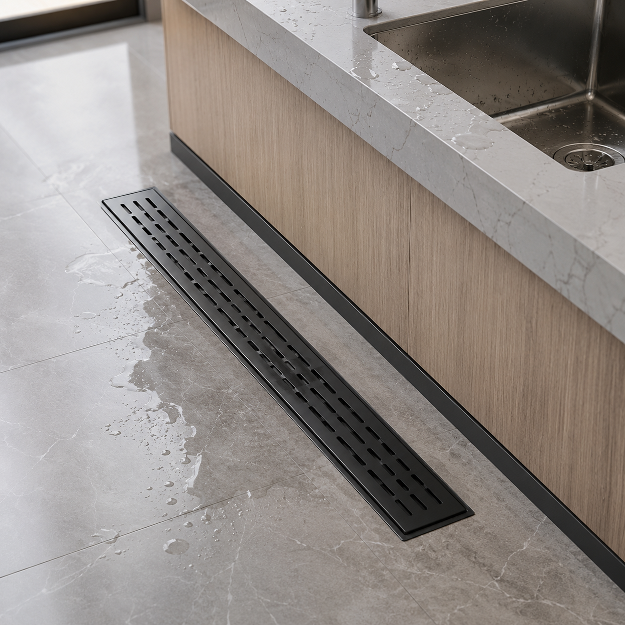Premium Stainless Steel Linear Shower Drain with Removable Strainer | Fast Drainage | Modern Bathroom Floor Drain