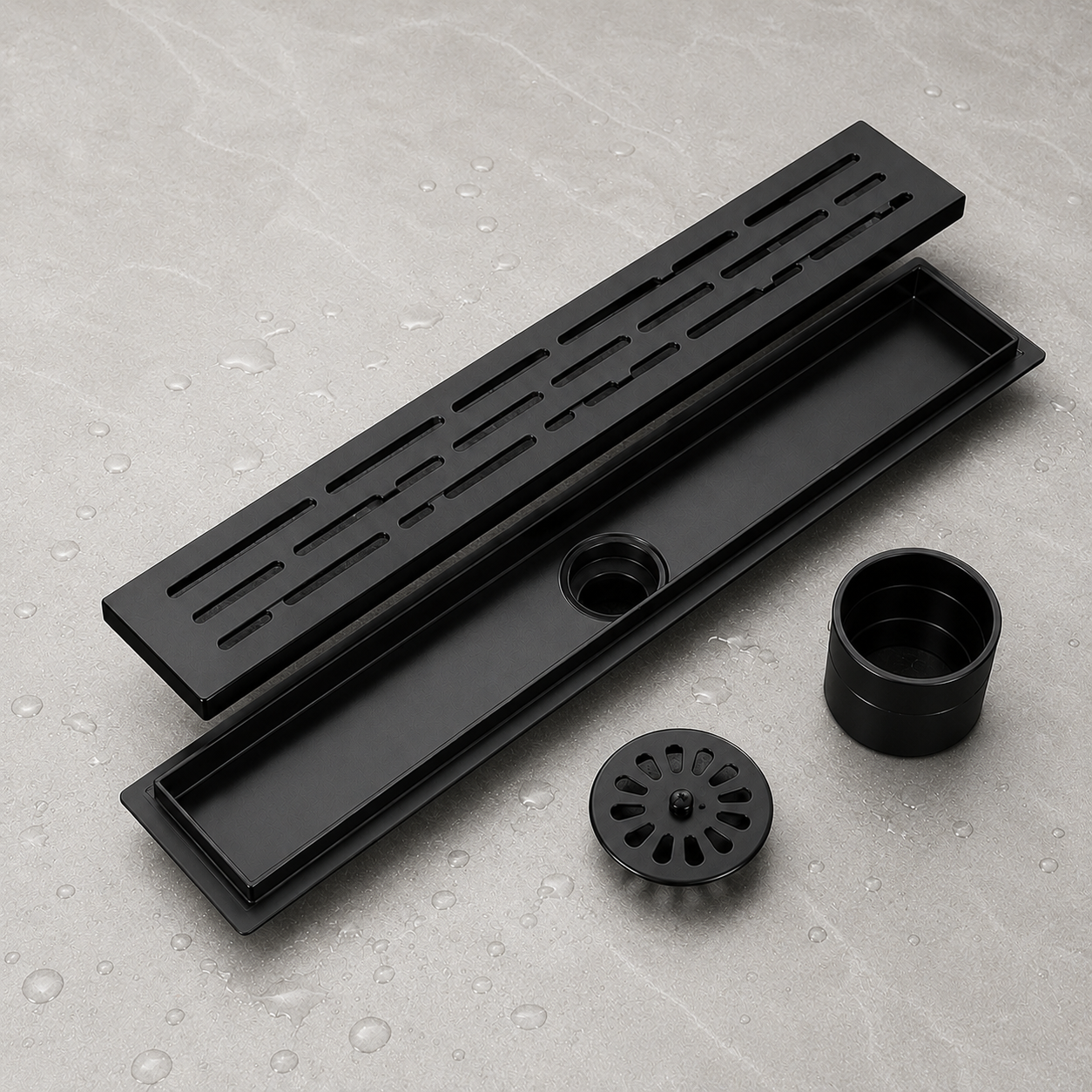 Premium Stainless Steel Linear Shower Drain with Removable Strainer | Fast Drainage | Modern Bathroom Floor Drain