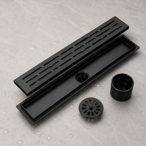 Premium Stainless Steel Linear Shower Drain with Removable Strainer | Fast Drainage | Modern Bathroom Floor Drain