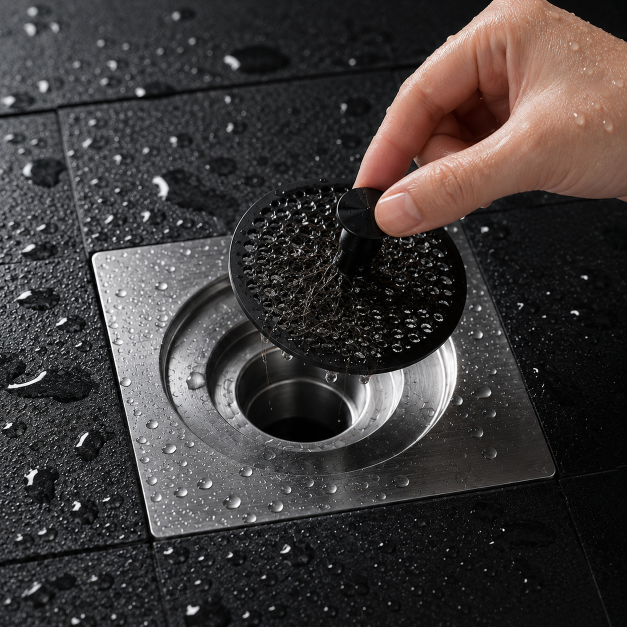 Removable Hair Filter Floor Drain with Fast-Drain Stainless Steel Base