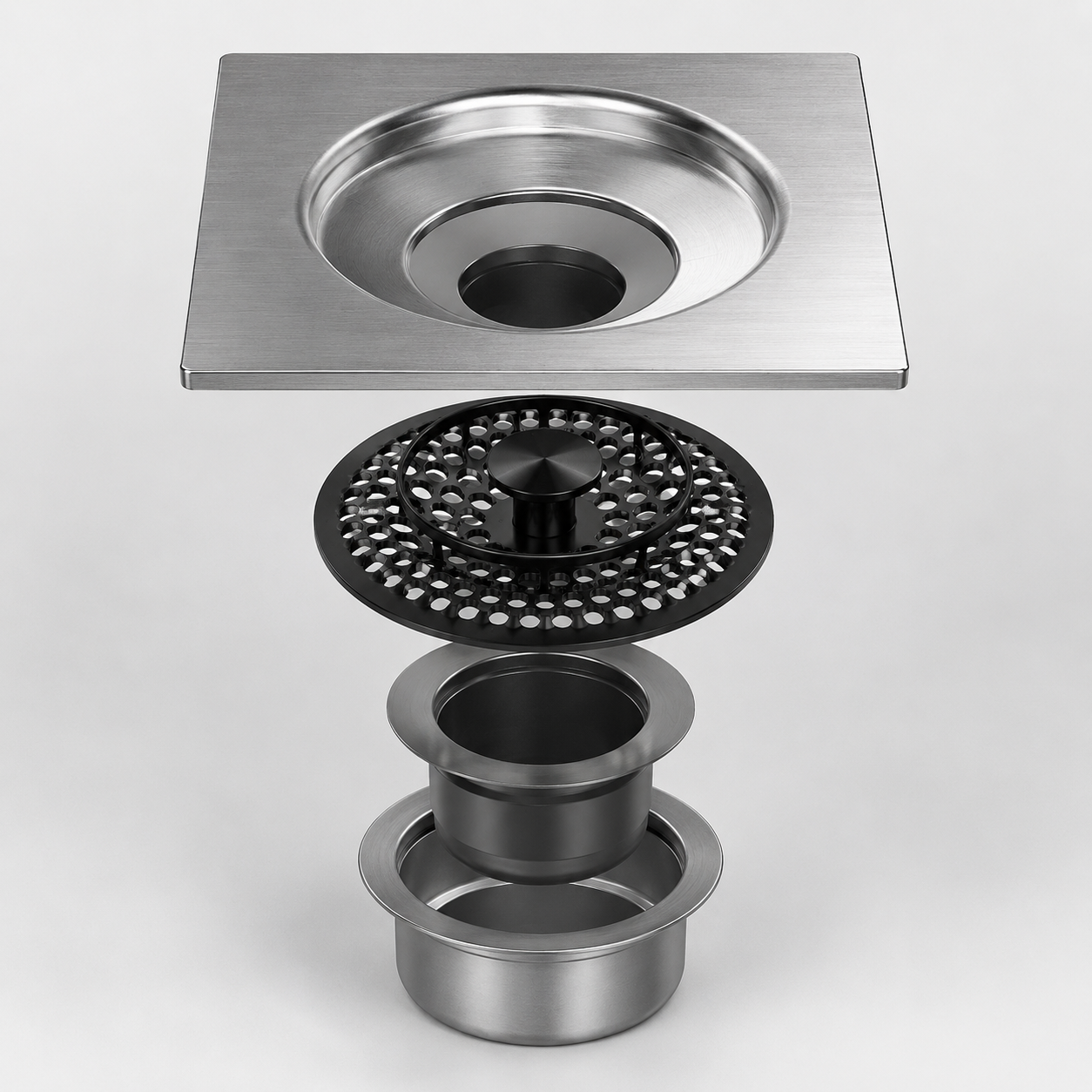 Removable Hair Filter Floor Drain with Fast-Drain Stainless Steel Base